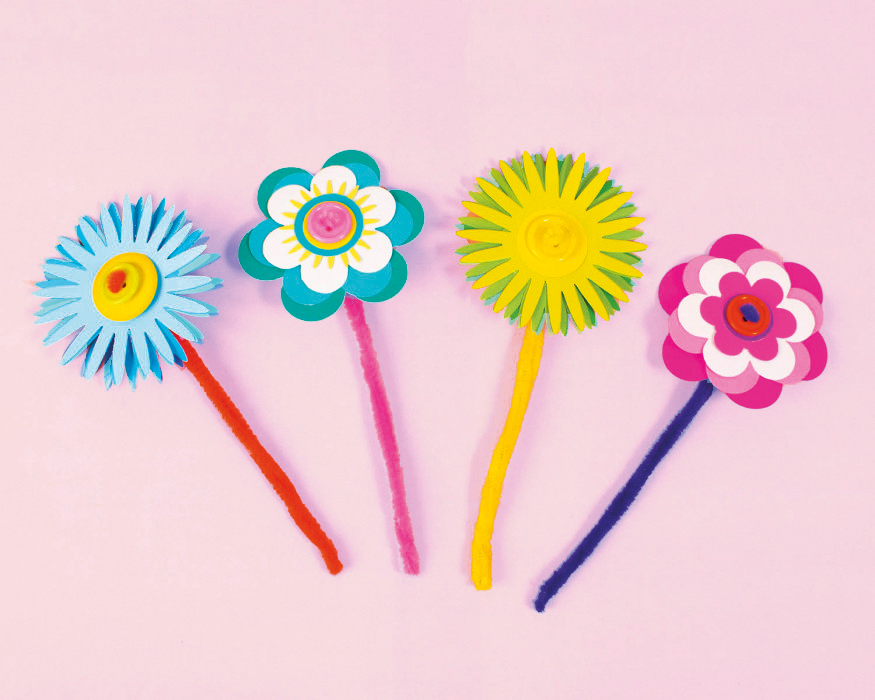 So funktioniert das Bastelset Papierblumen