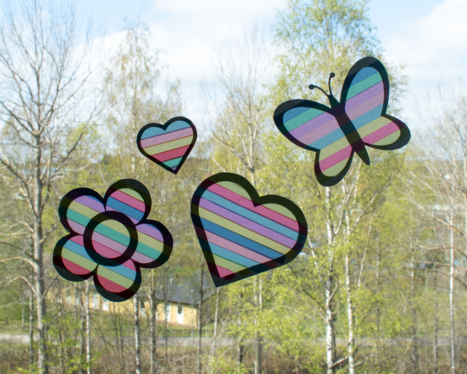 Fensterdekoration mit Washi-Tape